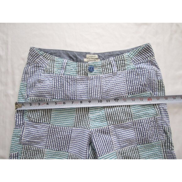 Women's LL Bean Stripe Favorite Fit Patch Cotton Shorts Sz 8 Reg (WP306) - Picture 10 of 11